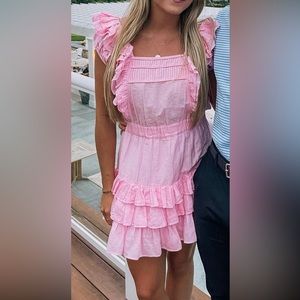 Love Shack Fancy pink ruffle dress